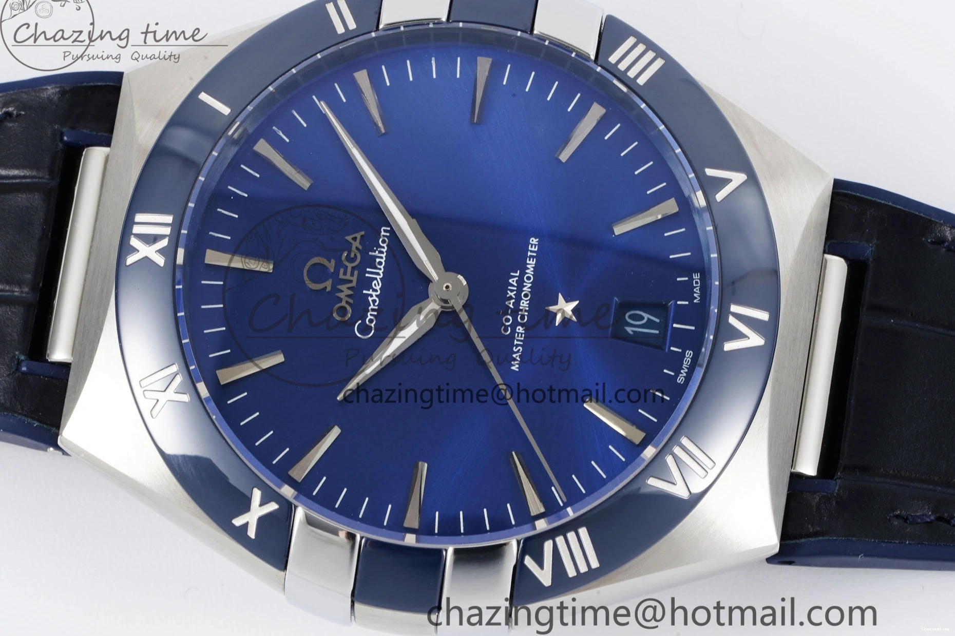 0114 Constellation Blue Ceramic SS 8F 1:1 Best Edition Blue Dial on Blue Gummy Strap A TravelReady 7800